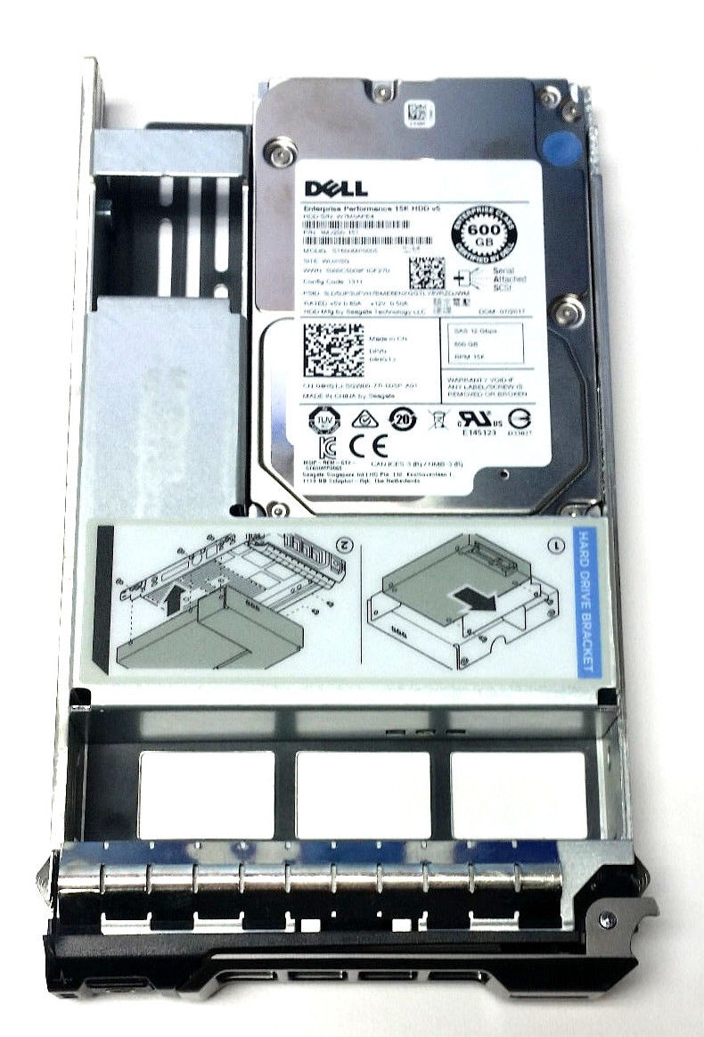 Dell 600GB 15K RPM SAS 12Gbps 2.5in Hot-Plug Drive 3.5in Hybrid Carrier, Model:400-AJSC