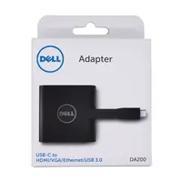 Dell DA200 USB C zu HDMI/VGA/Ethernet/USB 3.0 (470-ABRY) Externer Video Adapter