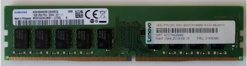 Lenovo 16GB DDR4-2666 PC4-21300V-E 2Rx8 1.2V ECC UDIMM 4ZC7A08699 01KR360