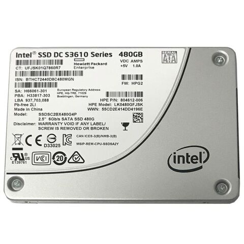 HP 804612–006 Intel DC S3610 480GB interne SSD 7mm 2,5" SATA3 MLC SSDSC2BX480G4P Hard Drive HP 804612–006 Intel DC S3610 480GB interne SSD 7mm 2,5" SATA3 MLC SSDSC2BX480G4P Hard Drive