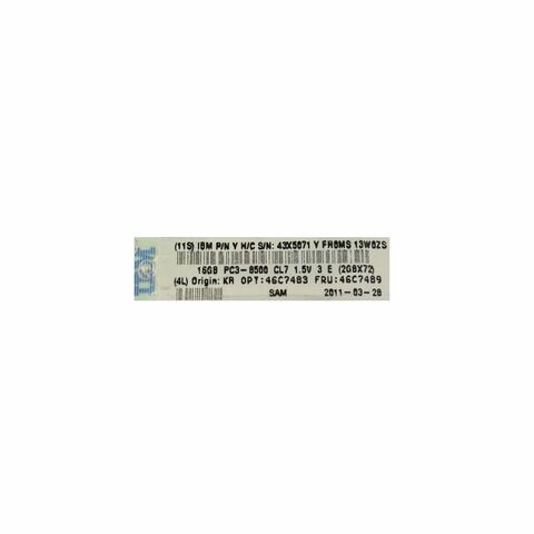 IBM 16GB DDR3-1066 PC3-8500R 4Rx4 CL7 RDIMM 46C7483 46C7489 49Y1418 49Y1400