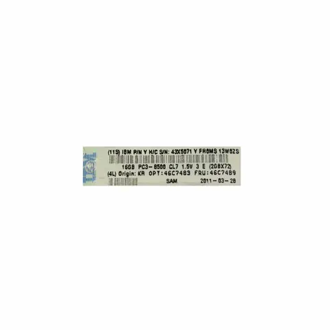 IBM 16GB DDR3-1066 PC3-8500R 4Rx4 CL7 RDIMM 46C7483 46C7489 49Y1418 49Y1400
