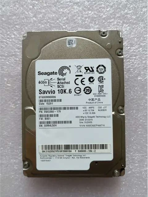 Seagate ST600MM0006 600GB 10K.6 2.5" 6G SFF SAS Festplatte HDD für HP DELL IBM