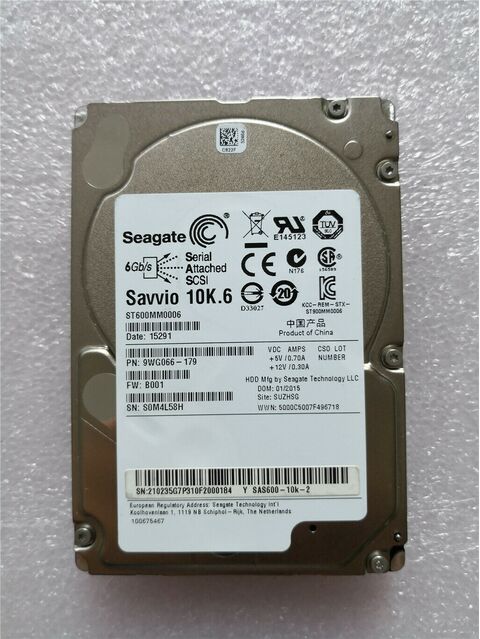 Seagate ST600MM0006 600GB 10K 2.5" SAS HDD für IBM 90Y8872 90Y8873 90Y8874 90Y8876