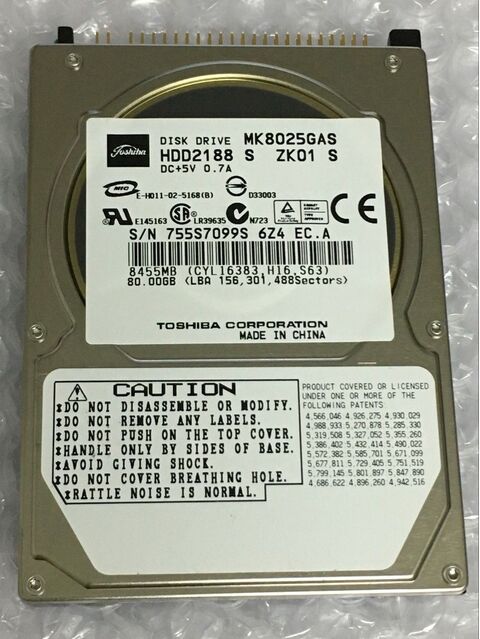 Toshiba MK8025GAS 80GB IDE 2,5" 4200 RPM Festplatte Hard Drive