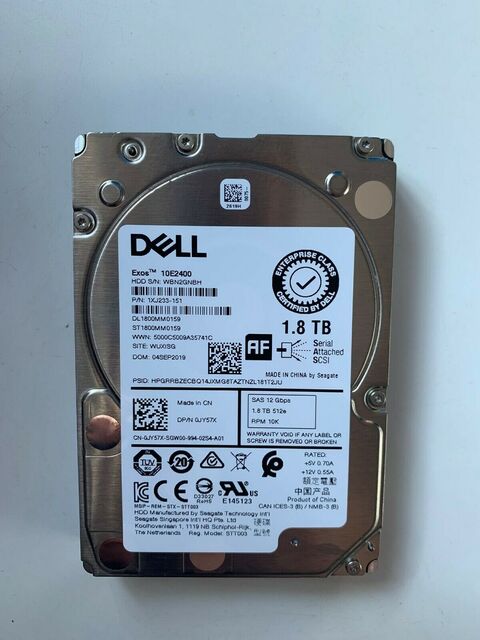 Dell JY57X 1.8TB SAS 10K RPM 12G 512e ST1800MM0159 HDD Festplatte Dell JY57X 1.8TB SAS 10K RPM 12G 512e ST1800MM0159 HDD Festplatte